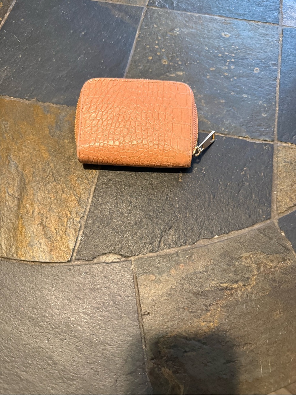 a new day Croc-Embossed Zip Card Wallet - Coral